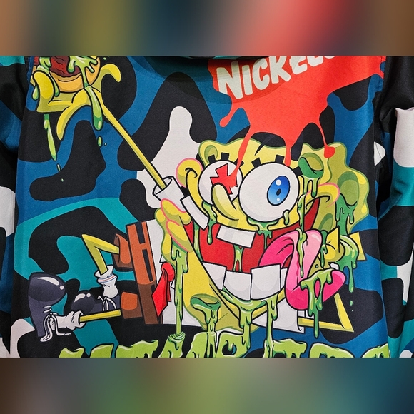 MEMBERS ONLY Nickelodeon RugRats SpongeBob Adult Med Windbreaker Jacket READ - Picture 6 of 16